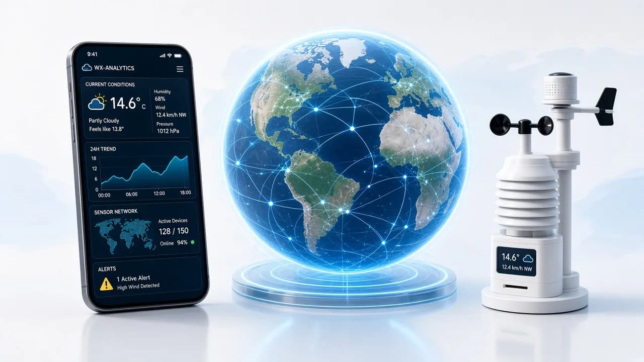 Visualização analítica do SkyForecast com mapa, dados e inteligência aplicada a IoT
